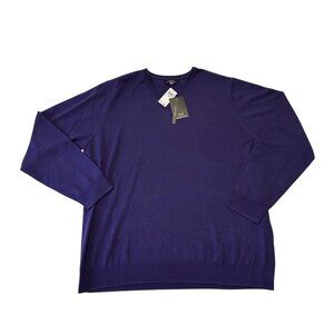 Magaschoni Mens 100% Wool Pullover Sweater NWT Size XXL Tall Eggplant Purple